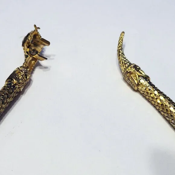 Vintage Gold Metal Mesh Snake Necklace and Bracelet Set - Picture 5 of 16